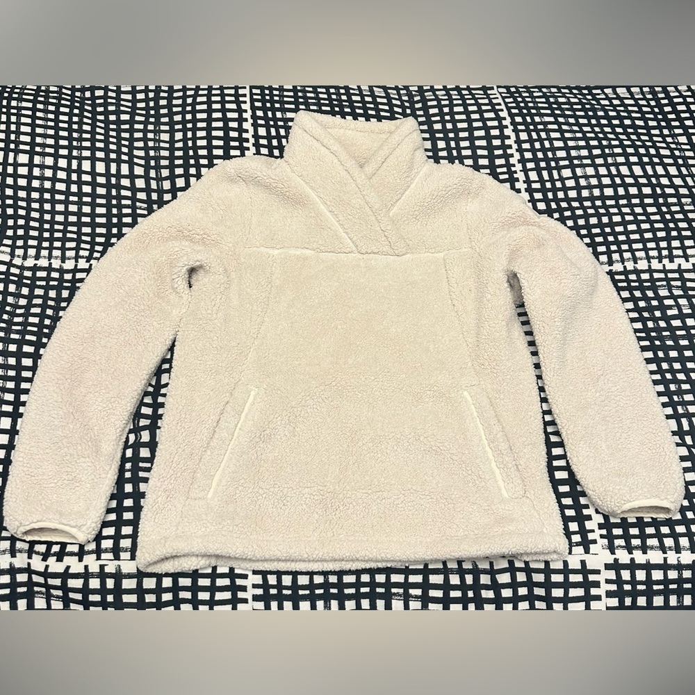 North Face Teddy Bear Fleece Sweater Womens Medium Cream
